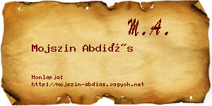 Mojszin Abdiás névjegykártya